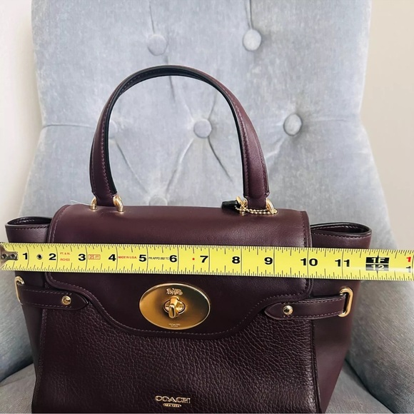 NWT Coach Blake Flap Carryall Satchel Crossbody Turn Lock Zip Burgundy Gift - Picture 8 of 14